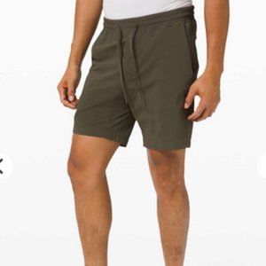 Lululemon Bowline Seersucker Shorts - Dark Olive - Men's Large, 8" Inseam